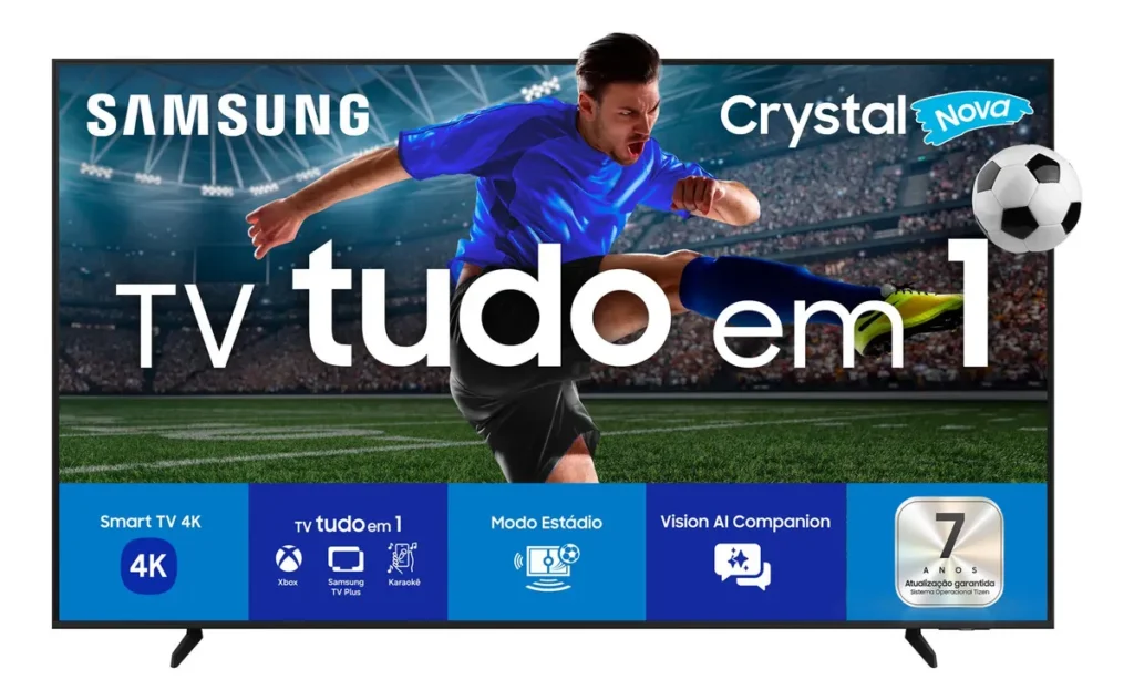 TV 4K 55" Samsung Crystal UHD – Melhor custo-benefício para ver a Copa em 4K